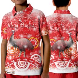 Australian Emu Christmas Polo Shirt KID Original Style - Red
