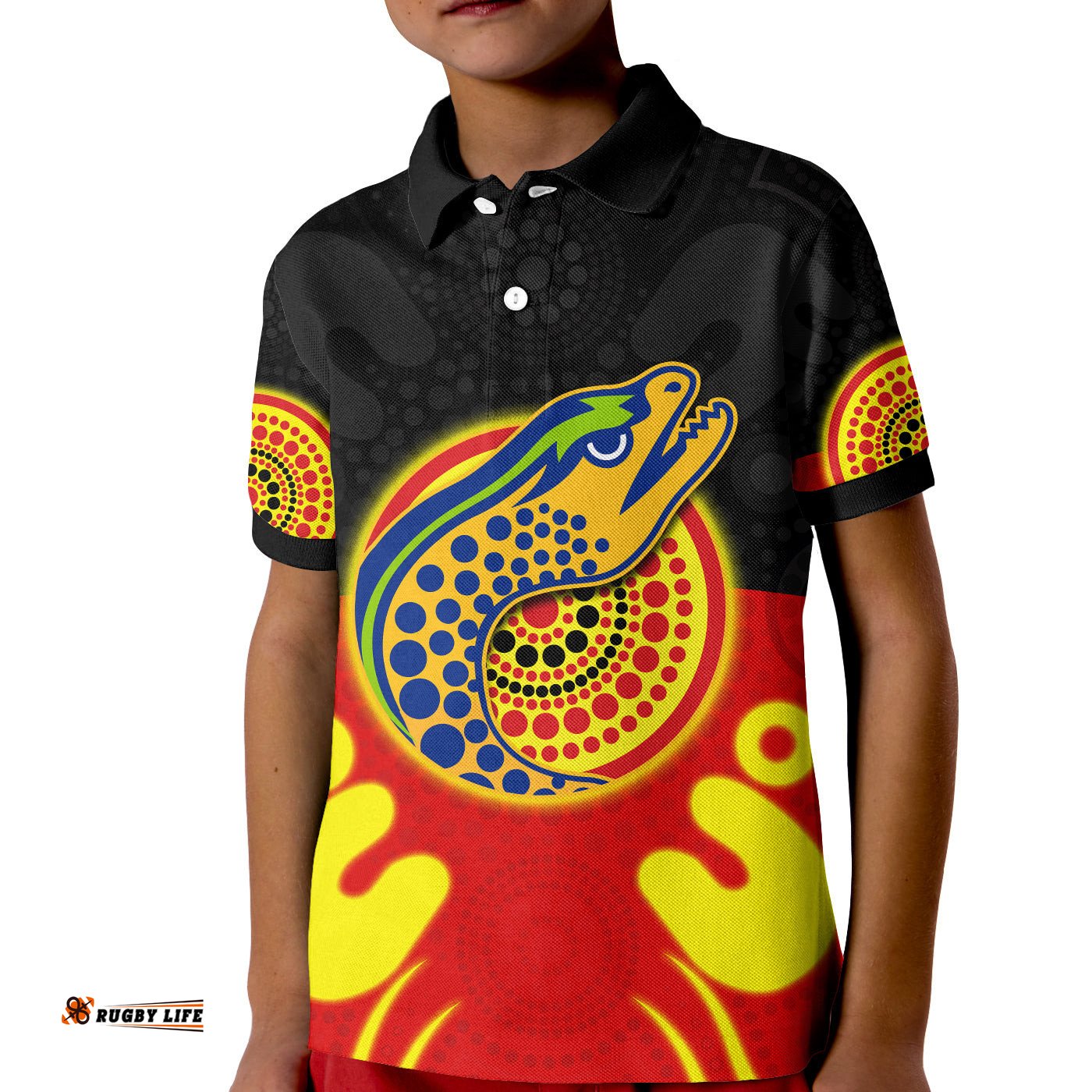 Eels Indigenous Polo Shirt KID Style Aboriginal Flag
