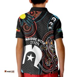 NAIDOC Week 2024 Kid Polo Shirt Keep The Fire Burning Indigenous Art
