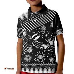 Custom Magpies Football Kid Polo Shirt Christmas Vibe-