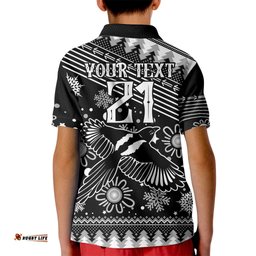Custom Magpies Football Kid Polo Shirt Christmas Vibe-