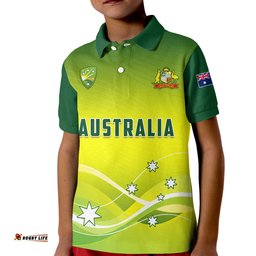 Custom Personalised Cricket Australia Polo Shirt KID Simple Style - Custom Text and Number