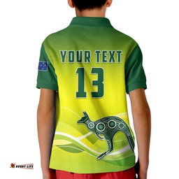 Custom Personalised Cricket Australia Polo Shirt KID Simple Style - Custom Text and Number