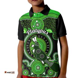 Personalised Australian Astrology Kid Polo Shirt Aboriginal Platypus Zodiac Sign