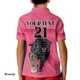 Custom Panther Premierships Kid Polo Shirt Go ChampionsPink Simple Style