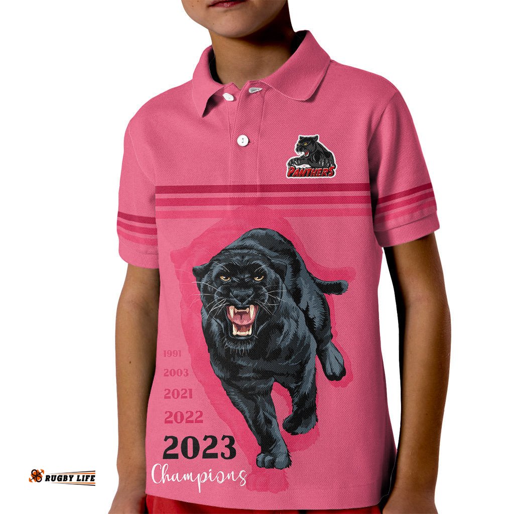 Custom Panther Premierships Kid Polo Shirt Go ChampionsPink Simple Style