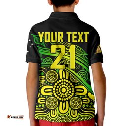 Custom Text And NumberAustralia Soccer Matildas Kid Polo Shirt