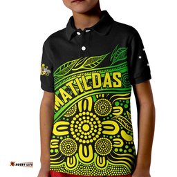 Custom Text And NumberAustralia Soccer Matildas Kid Polo Shirt