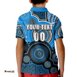Custom Text And Number Strikers BBL Kid Polo Shirt Aboriginal Patterns