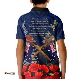 Anzac Day Aussie Mix Maori In Memories Kid Polo Shirt