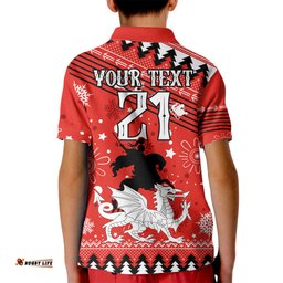 Custom Dragons Rugby Kid Polo Shirt Chirstmas Vibe-