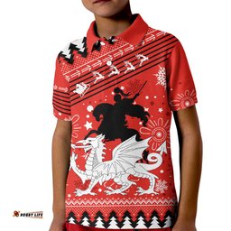 Custom Dragons Rugby Kid Polo Shirt Chirstmas Vibe-