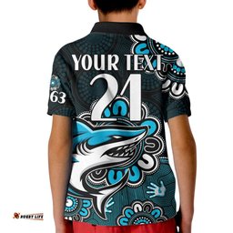 Custom Personalised NRL Cronulla-Sutherland Sharks Rugby Sharkies 1963 Aboriginal Kid Polo Shirt