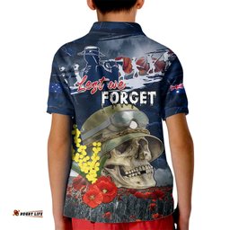 Australia ANZAC Day Kid Polo Shirt Freedom Ain't Free