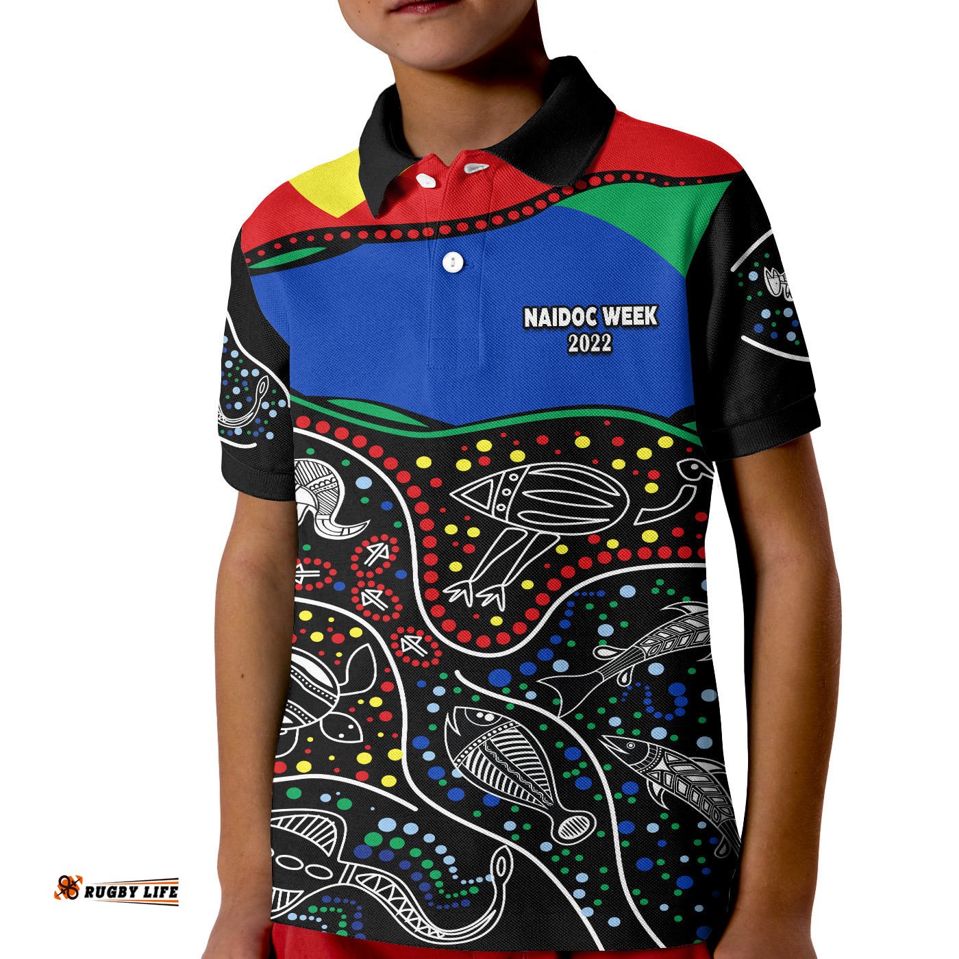 NAIDOC WeekPolo Shirt KID National Aborigines And Torres Strait Islander Animals Aboriginal