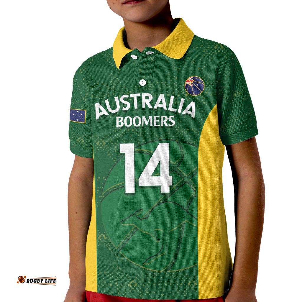 Custom Australia Basketball Kid Polo Shirt Go Champions Aussie Boomers National Color