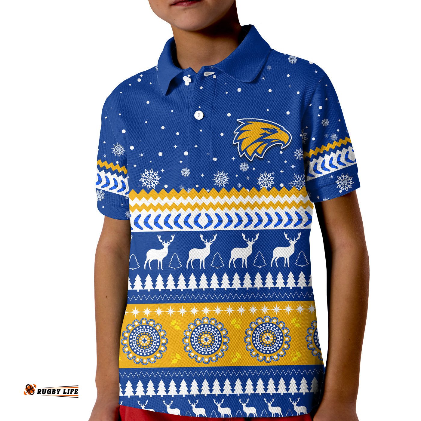 Eagles Christmas Polo Shirt KID Indigenous West Coast