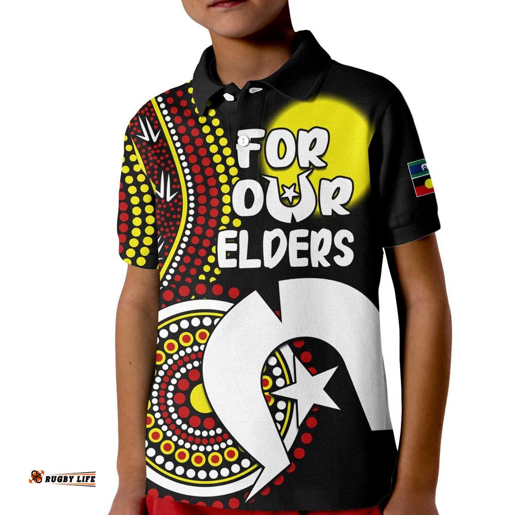 Custom PersonalisedNAIDOC Week Kid Polo Shirt For Our Elders Artsy Style