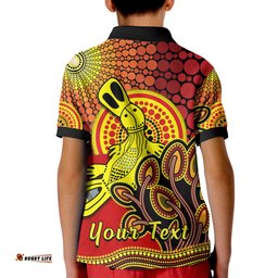 Custom Personalised Aboriginal Platypus Polo Shirt KID Tree On The Hill Sunshine