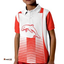 Dolphins Rugby Kid Polo Shirt Sporty Simple Style-