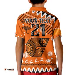 Custom Giants Football Kid Polo Shirt Christmas Vibe-