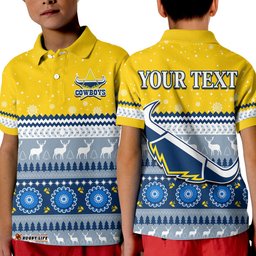Custom Personalised Cowboys Aboriginal Polo Shirt KID Christmas North Queensland