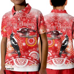 Australian Magpies Christmas Polo Shirt KID Original Style - Red