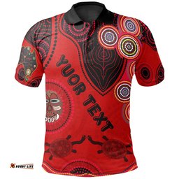 Custom Text Aboriginal Kid Polo Shirt, Aboriginal Dot Patterns For Kids