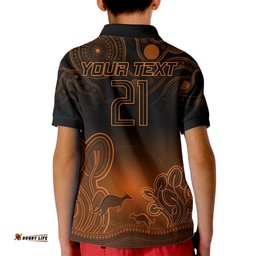 Custom Australia Wallabies Rugby Kid Polo Shirt The Starry Night Indigenous