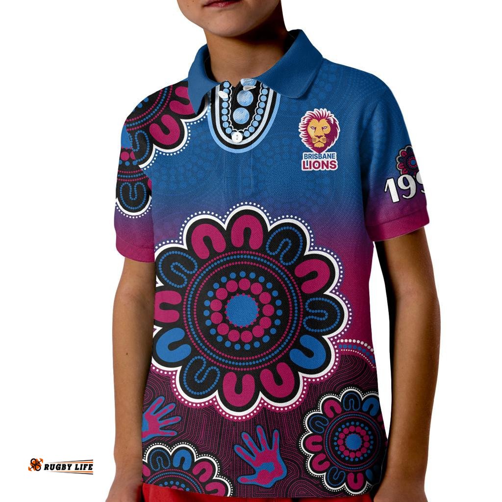 AFL Brisbane Lions 1996 Aboriginal Kid Polo Shirt
