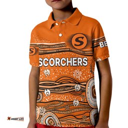 Custom Text And Number Australia Scorchers Cricket Kid Polo Shirt Indigenous-