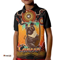 Personalised Australia Cancer Koala Zodiac Kid Polo Shirt Auz Astrology Aboriginal - Red