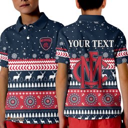 Custom Personalised Demons Christmas Polo Shirt KID Indigenous Melbourne Football