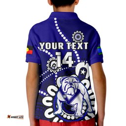Custom Text And Number Bulldogs Rugby NAIDOCPolo Shirt KID For Our Elders Aboriginal