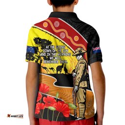 New Zealand And Australia ANZAC Day Kid Polo Shirt Aboriginal Maori Starring Night Style