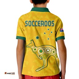 Australia Soccer Polo Shirt KID World Cup FootballSocceroos with Kangaroos