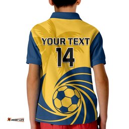 Custom Text And Number Central Coast Football Polo Shirt KID A League Men Mariners 2004 Palm Tree Simple Style