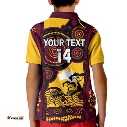Custom Australia Day Brisbane Broncos Kid Polo Shirt NRL 2024 Australian Map Proud