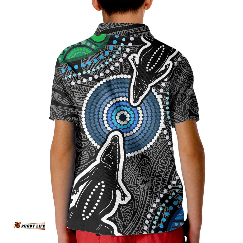 Torest Trait Islands Mix Crocodine Aboriginal Pattern Kid Polo Shirt TS04