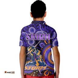 Storm Rugby Kid Polo Shirt Aboriginal Dots Verion