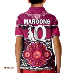 Maroons Rugby Kid Polo Shirt Aboriginal Queensland State of Origin