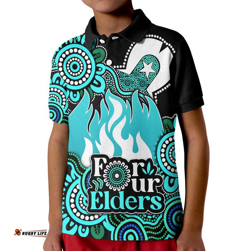 Brisbane Heat Cricket Kid Polo Shirt NAIDOC Torres Strait For Our Elders