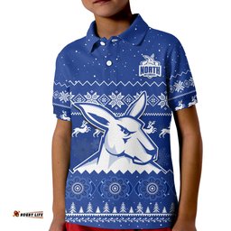Melbourne Football Polo Shirt KID North Kangaroos Indigenous Merry Christmas