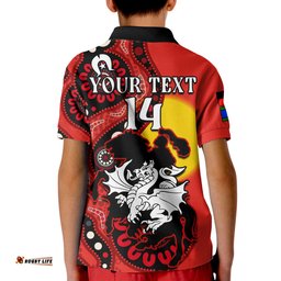 Custom Text And Number Dragons Rugby NAIDOCPolo Shirt KID For Our Elders Aboriginal