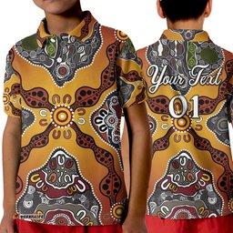 Custom Personalised Aboriginal Art Special Vibes Polo Shirt KID Indigenous