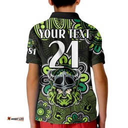 Custom Personalised NRL Canberra Raiders Rugby 1981 Aboriginal Kid Polo Shirt