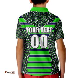 NRL - Raiders Kid Polo Shirt Mix Dot Aboriginal