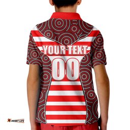AFL - Swans Kid Polo Shirt Mix Dot Aboriginal