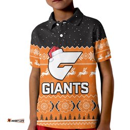 Custom Personalised Greater Western Sydney Football Polo Shirt KID Giants Aboriginal Merry Christmas