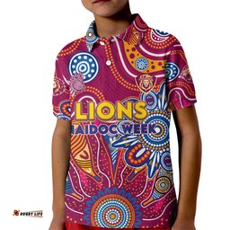 Personalised Crows NAIDOC Week 2024 Kid Polo Shirt Aussie Aboriginal Art